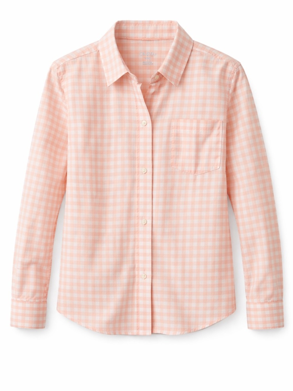 Cat & Jack Peach and White Gingham Button-Down Shirt